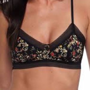Sam Edelman Black Floral Bra